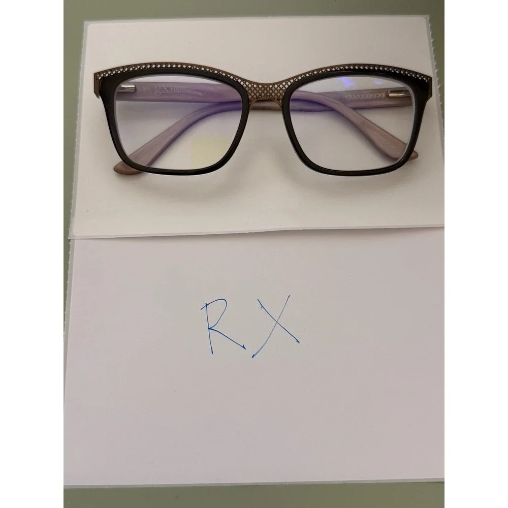 GX Studio Gwen Stefani GX035 Brown Square Eyeglass Frames 52-17-135 Rx